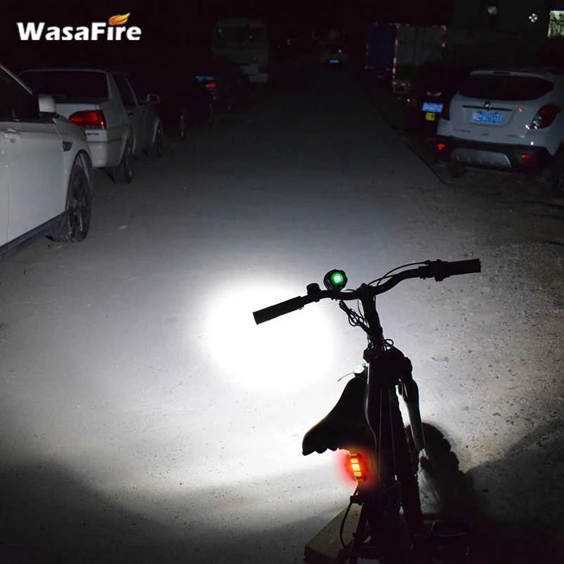 Sale 1800lm XM-L T6 LED Bicycle Front Light Headlight Waterproof Cycling Bike Lights Lamps + 18650 Battery Pack + Charger + Headband 5