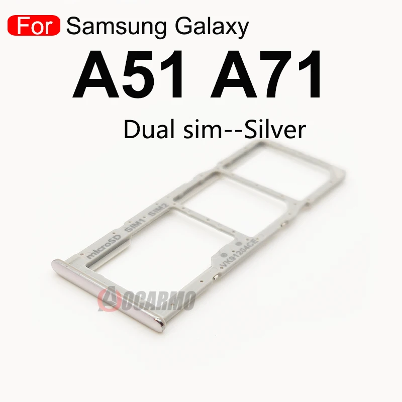Aocarmo Dual & Single Sim Card Tray Slot For Samsung Galaxy A51