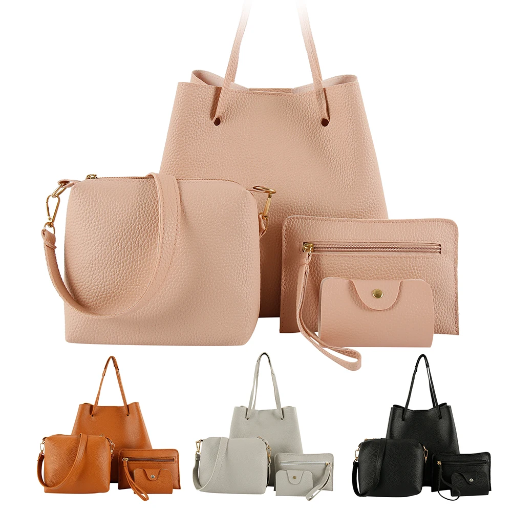 

4pcs Woman Bag Set Fashion Female Purse and Handbag Four-Piece Shoulder Bag Tote Messenger Purse Bag Drop Shipping
