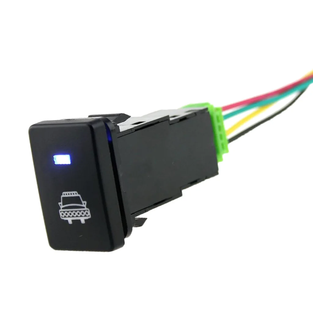 Waterproof 12V Headlight Push Button Switch with Blue LED Suitable for Toyota