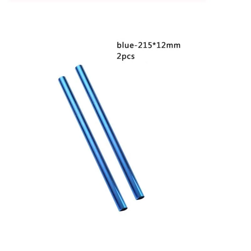 Сверхширокая соломинка, многоразовая, 304 нержавеющая сталь, соломинка для питья, металлическая соломинка для смузи, тапиока, жемчуг, чай из молочных пузырей - Цвет: Blue 2pcs