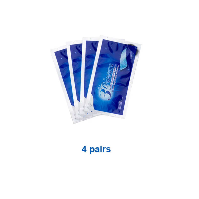 4 pairs 28/14 шт. 3D белый гель для отбеливания зубов полоски зубные полоски для удаления пятен гигиены ротовой полости полосы для отбеливания зубов инструмент для отбеливания зубов - Цвет: 4 pairs