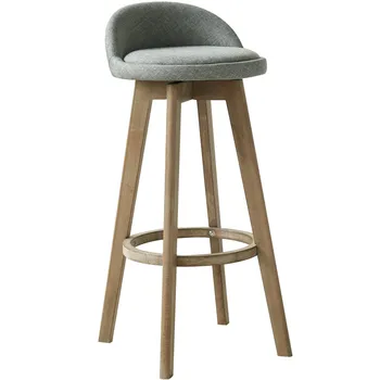 

Solid Wood Bar Chair Beech Wood Retro Color White Rotating Bar Stool Bar Stool Bar Chair High Chair Front Desk Stool