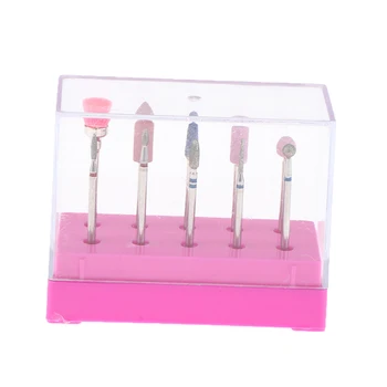 

10Pcs Nail Drill Bit Set Barrel Head for Electric Drill Bits Grinding Head Tool with Display Stand