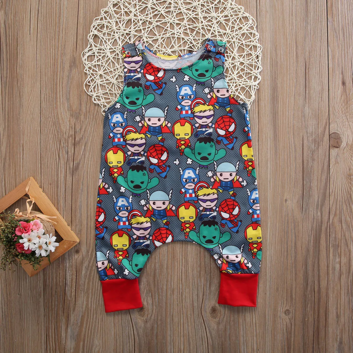 

Summer Newborn Baby Boy Romper Bodysuit Jumpsuit Heros Pattern Clothes Outfits NEW
