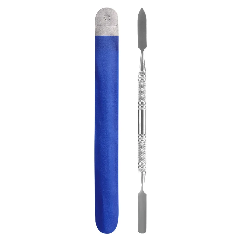 NEW style Stainless steel Cuticle Pusher Nail Art Stirring Polish Powder Blend Spatulas Tone Rods Manicure Remover Makeup Tools 2
