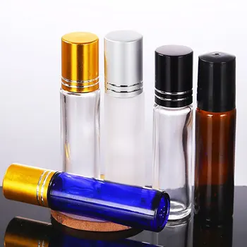 

10ML Amber Glass Roll On Thin Glass Roller Vials Brown Essential Oil Bottle Sample Test Travel Glass Bottle