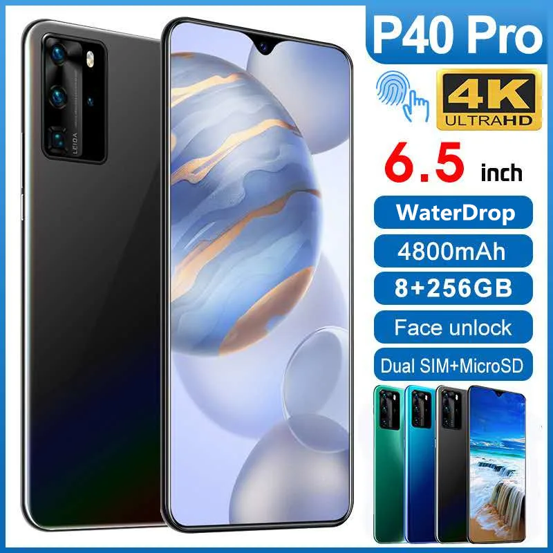 Смартфон P40 Pro 6 5 дюйма 4800 мАч Android 8 + 128/256 ГБ|Экраны для мобильных телефонов| |