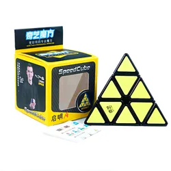 QiYi Magic Cube Puzzle Toy with Black Stickers - Educational Fun (Pyramid)