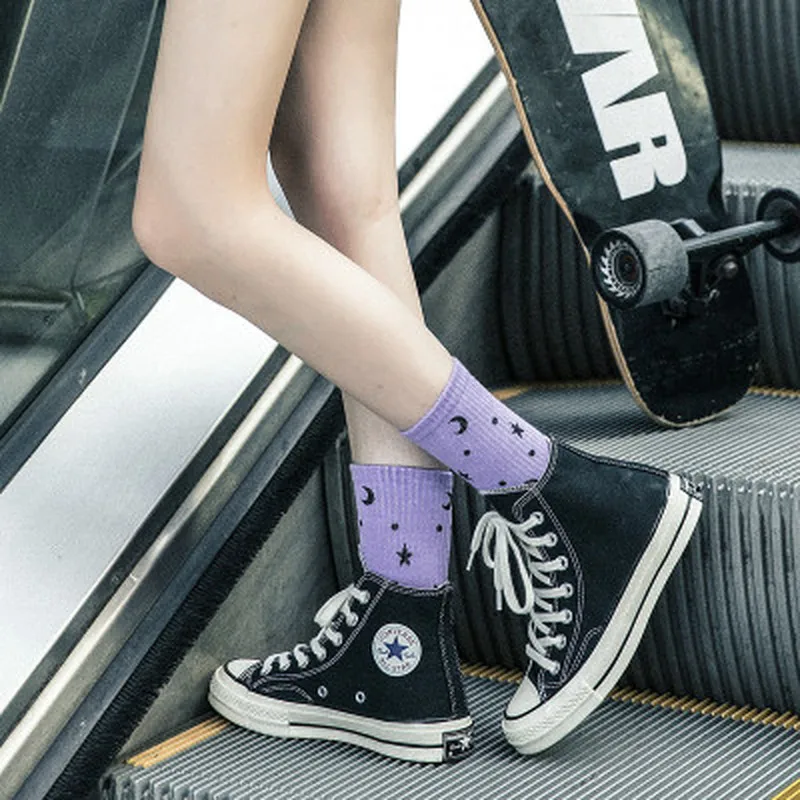 1 пара женские хлопковые носки для скейтборда улицы хип хоп унисекс Harajuku звезды