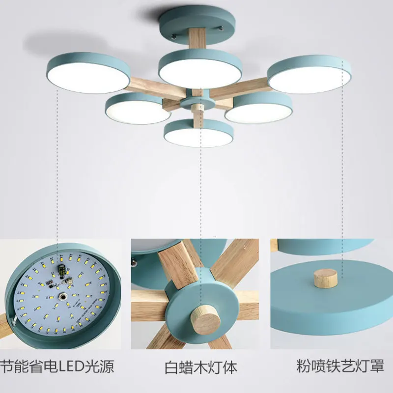 

Art Spider ceiling lights Nordic Vintage Loft wood ceiling lights for living room retro E27 Bulb Light Modern Home Lighting