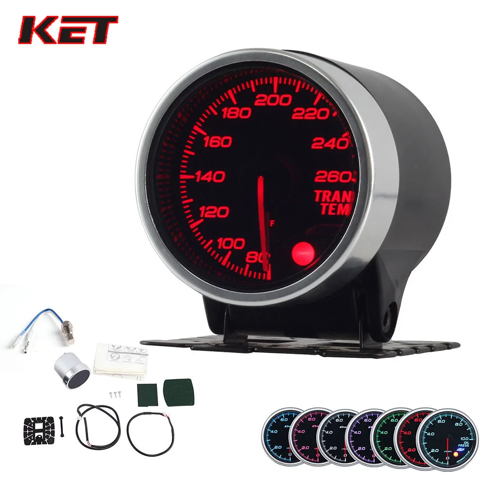 52mm Smoke StepperMotor WHITE LED WATER TEMP GAUGE METER