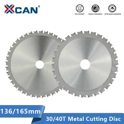 XCAN Metal Cutting Disc 136 165mm Carbide Tipped Saw Blade for Iron Steel 30 40T Circular Metal Cutting Blade