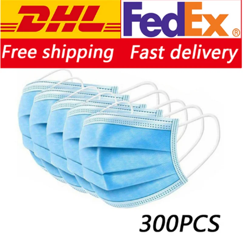 

300pcs Disposable Face Mouth Mask Nonwoven Masks Anti PM2.5 Hygiene Safety Protective Mouth Mask Mouth Face Masks DHL Shipping