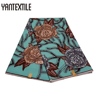 

YANTEXTILE Nigeria African Fabric Tissus Patchwork 6 Yards/Piece Veritable Wax Block Prints Fabric Tissu Africain Ankara Fabrics