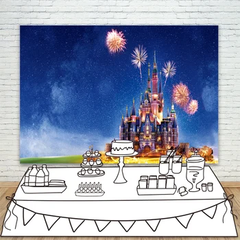 

Fairytale Castle Fireworks Children Photography Backdrops Newborn Wedding Birthday Party Photography Background For Photo Booth