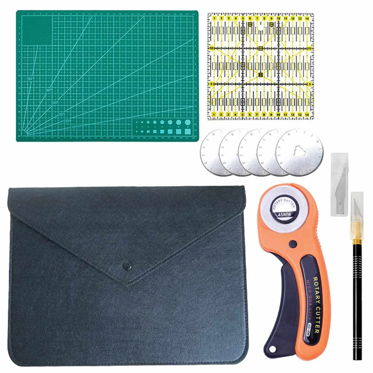 45mm Leather Cutting Tools Rotary Cutter Blades Fabric Circular Cutting Patchwork Leather Craft Cutter DIY Craft Sewing Tool kit-1