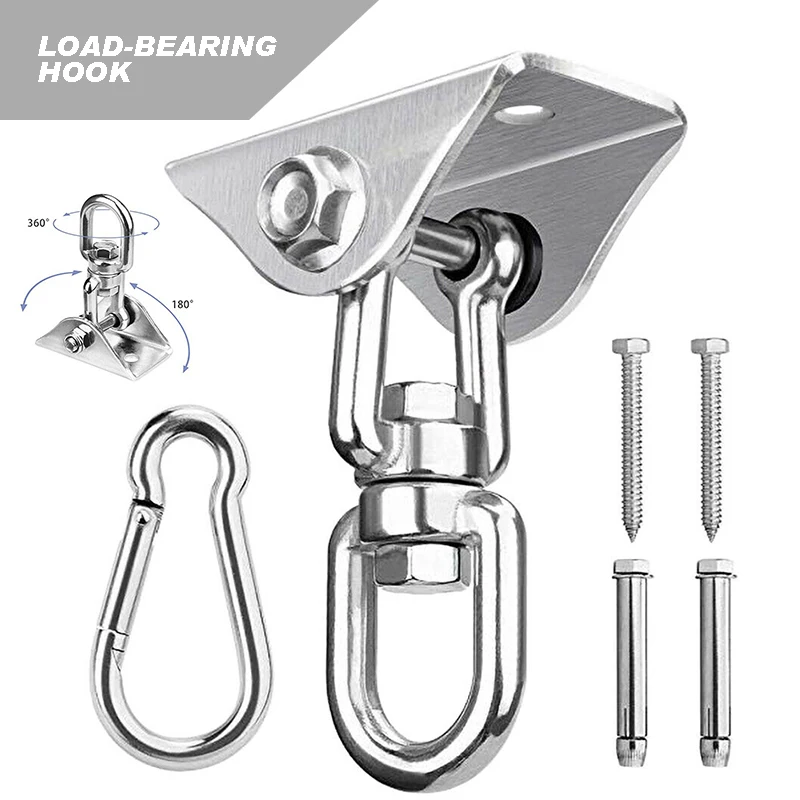 

Stainless Steel Hammock Hook Rotate Ceiling Hook Fixed Plate Patio Dormitory Hanging Chair Sandbag Fixing Buckle