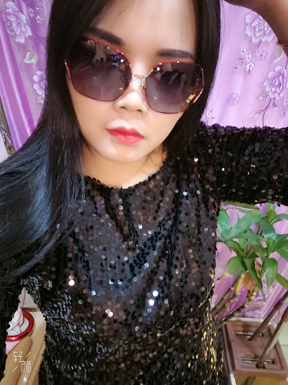 black Elegant long-sleeved beaded women's lace shirt crochet shirt mesh shirt women's clothing S-5XL - Цвет: black