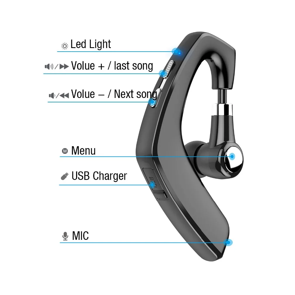 Lymoc Upgrade Y8, Bluetooth наушники, гарнитура, ушные крючки, беспроводные гарнитуры, V4.2, шумоподавление, HD микрофон, музыка для iPhone, huawei