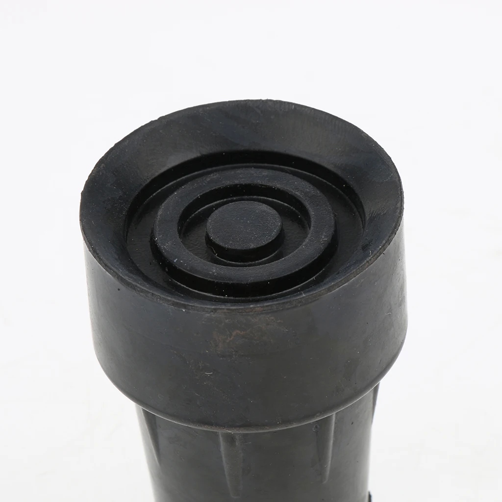 4pcs Anti Skid Rubber Walking Stick Cane Crutch Heavy Duty Ferrules Bottom Ends Protector - Black, 19mm