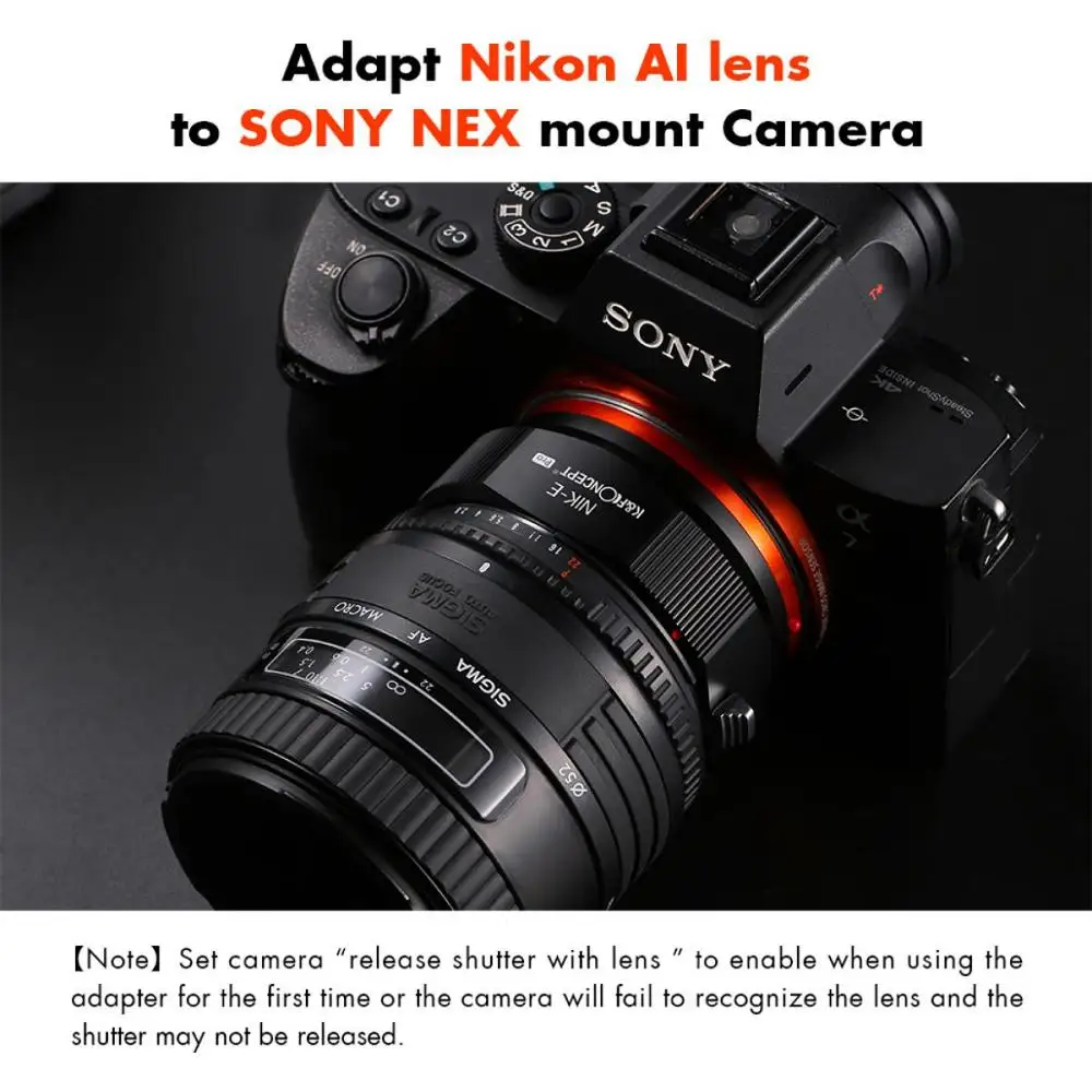 Lente para Montagem de Lentes do Nikon Adaptador para Sony Adaptador de Lente de Câmera e Adaptador Lente Câmera e ai Nex de - Image 4
