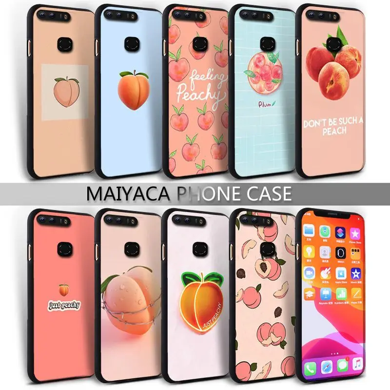 Besar Promosi Cetak Fashion Peach Buah Ponsel untuk Huawei Honor 8 8e 8X9 Lite 10 10i Lite 20 20i 30 Pro V30 Pro