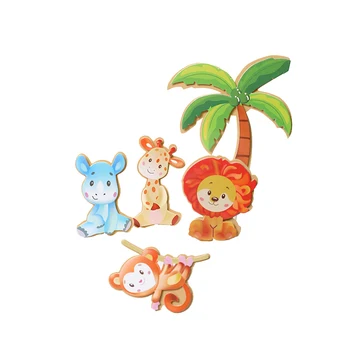 

15pcs Cake Topper Animal Theme Decorative Lion Monkey Cake Topper Party Supplies Cake Insert for Decor Birthday Party