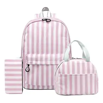 

3pcs Women Travel Laptop Storage Pencil Case Bento Bag Fashion Backpack Set