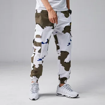 

#1903 Summer Casual Cargo Thin Camouflage Pants Man Streetwear Hip Hop Trousers For Men Loose Elastic waist Side Pockets Fashion