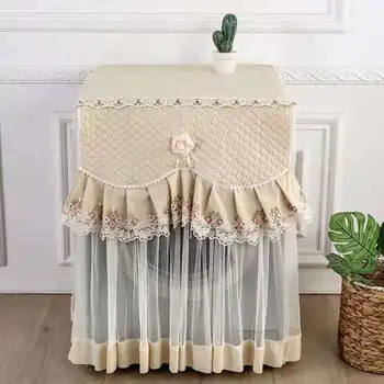 

4 Colors Romantic Lace Washing Machine Cover Dustproof Embroidery Floral Home Decor Protector Washing Machine Covers 60X60X83cm
