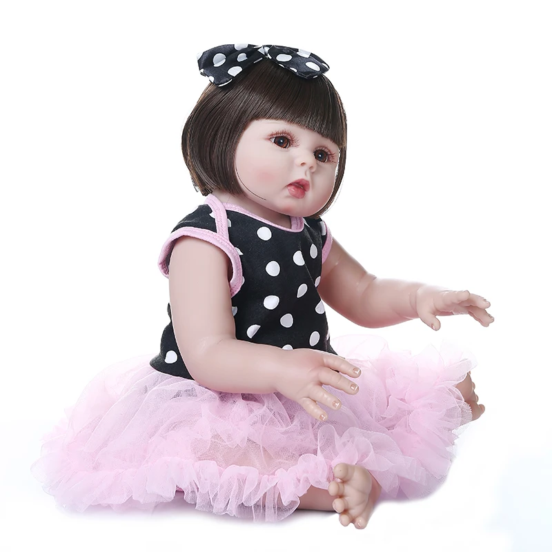 48 см кукла bebe младенец получивший новую жизнь Кукла для маленьких девочек большие глаза сладкое лицо очень мягкий гибкий полный корпус силиконовая игрушка для ванной водонепроницаемый