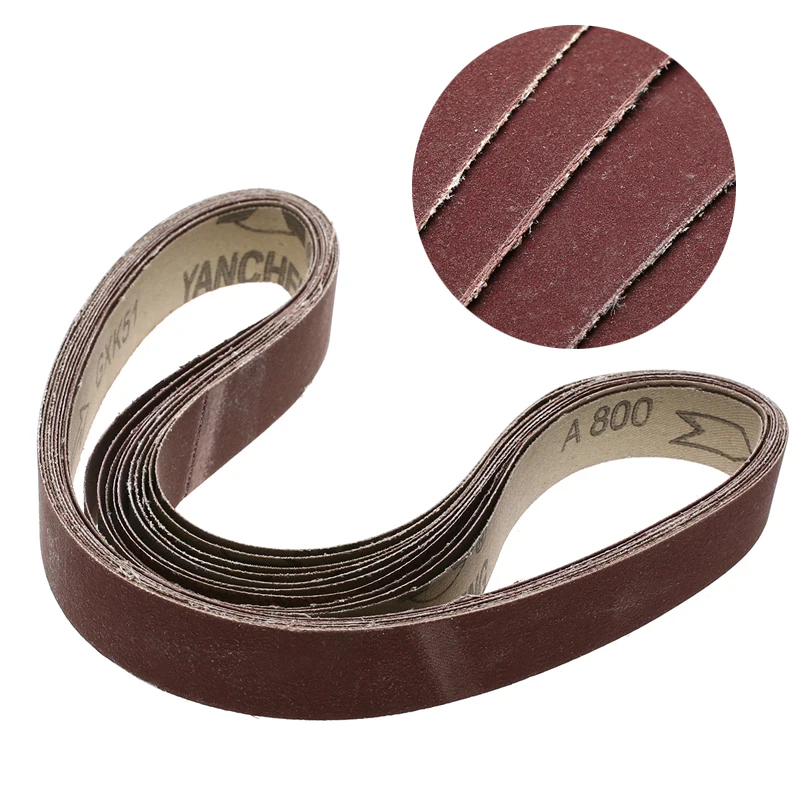 DWZ 10Pcs 1'' x 30'' 760 x 25mm 800 Grit Sanding Belts Strip Oxide Paper Abrasive 