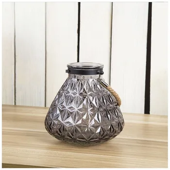 

European-Style Colored Glass Vase Grow in Water Simple Glass Transparent Flowers Dried Flowers Flower Arrangement Living Room