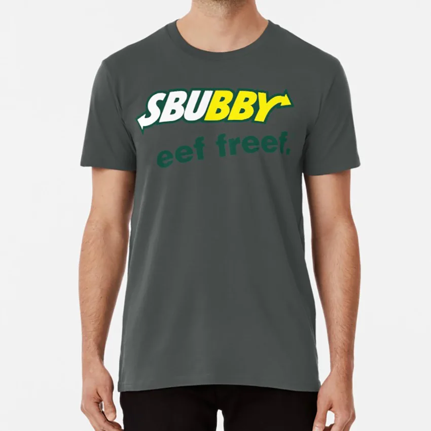 Sbubby-Eef Freef футболка sbubby eat fresh eef freef eat fresh sub way logo mockup - Цвет: Темно-серый