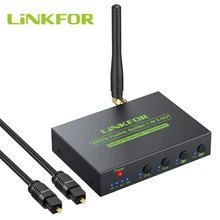 LiNKFOR 192kHz Toslink Optical Splitter Digital Audio Splitter Bluetooth 5.0 Transmitter AptX HD Aptx Low Latency Audio Adapter