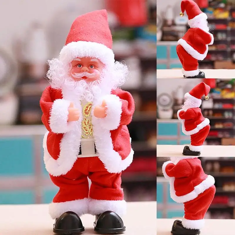Electronic Shaking Butt Santa Claus Christmas Toy Children Santa Claus Doll Shaking Butt Toy With Music Light For Kids Gift