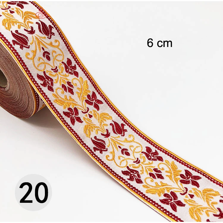 1M Ethnic Embroidered Jacquard Ribbons Trim DIY For Decoration Handcraft Apparel Sewing Headwear Lace Fabric HB165 - Цвет: 20