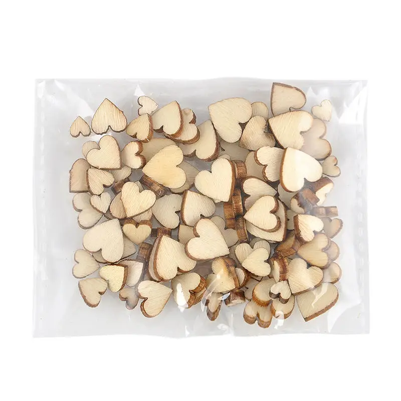 100 шт. деревенское Дерево Мини Любовь Сердце Свадебный Стол рассеяние украшения