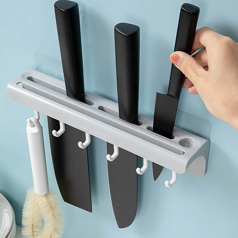  Bloque de almacenamiento de cuchillos, organizador de cuchillos  de cocina, soporte para cuchillos vacío, soporte para cuchillos  multifuncional, estante de almacenamiento de cuchillos vacío para el hogar,  juego de cuchillos de