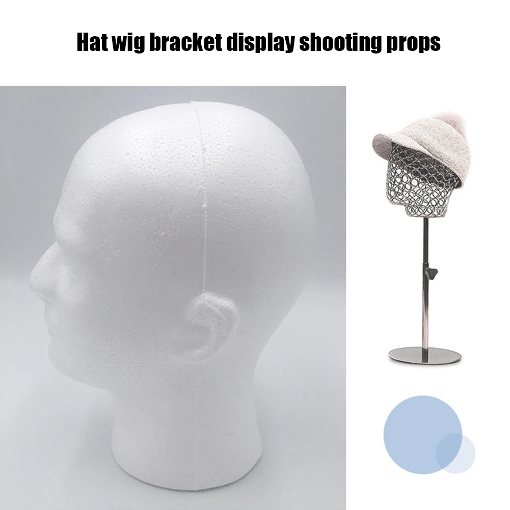 Male Female Mannequin Head Model Practical Flocking Foam Head Mold Wigs Glasses Hat Scarf Display Holder for Cloakroom Layout
