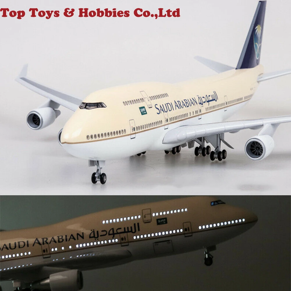 

47cm 1/150 Diecast Air Force Resin Saudi Arabia Airplane Model Boeing B747-400 with LED Light Passanger LED Light Airforce Model