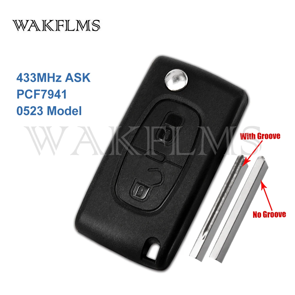 Ключ для автомобиля с 2 кнопками Peugeot 207 307 308 407 2001 2005 433 МГц PCF7941 Blade CE0523|Ключ от авто|