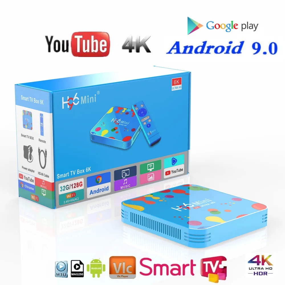 

H96 MINI Rockchip Allwinner H6 4GB di RAM 32GB di ROM 4K Netflix Youtube In Streaming lettore multimediale IPTV Smart TV Box