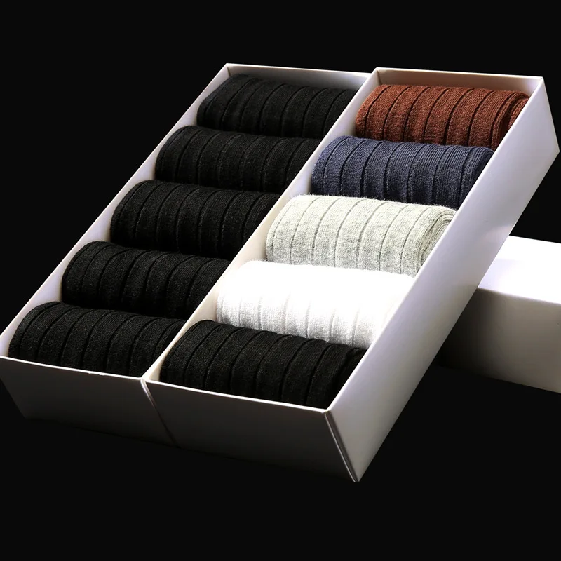 2019 Men's highest-level Quality Cotton Socks Business Casual Thin 5 Pairs Plus size The most comfortable socks in Asia | Женская