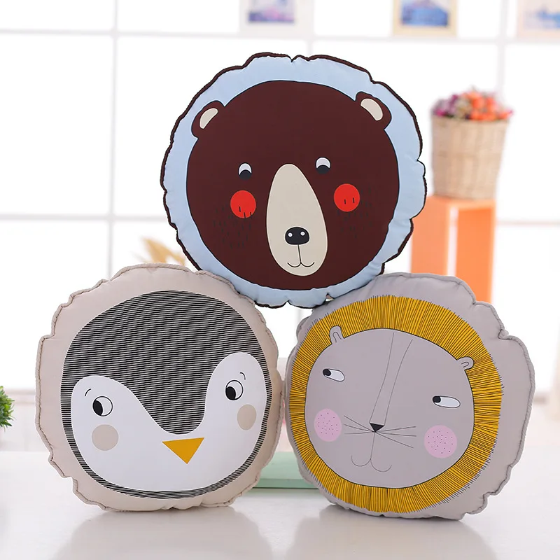 2019  lovely New Round Lion Head Doll Pillow cute cartoon Pillow plush toys stuffed Accompany Doll Xmas Gifts for children