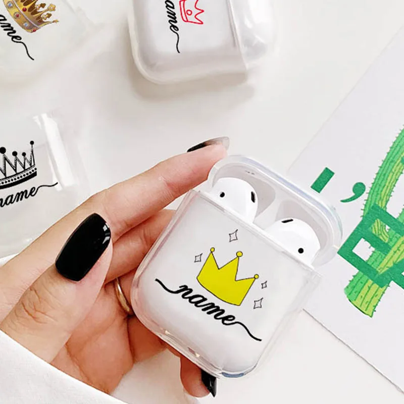 Мягкий чехол для наушников Apple Airpods 1/2 защитный сделай сам корона на заказ Пара