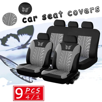 

5 Seat Butterfly Embroidery Car Seat Covers Set Universal Fit Most Cars Covers with Tire Track Detail Styling Car Seat Protector
