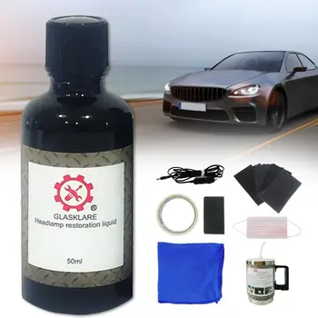 

50ML +50ML Auto Headlight Repair Kit Bright White Headlight Repair Lamp Transformation Lighting Maintenance Materials