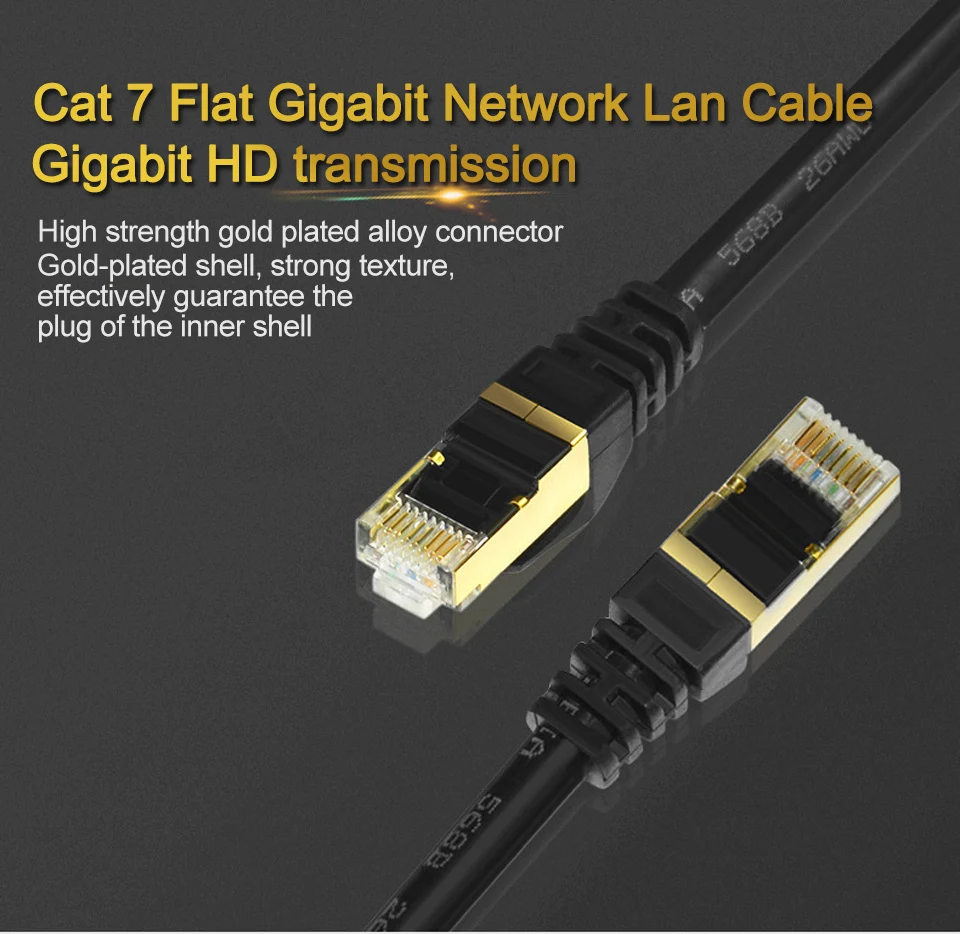 Cat7 Ethernet Cable RJ45 Computer XBOX Networking LAN Cords CAT 7 Jumper Gigabit Computer Copper Wire Core 10Gbps Network Cable (1)